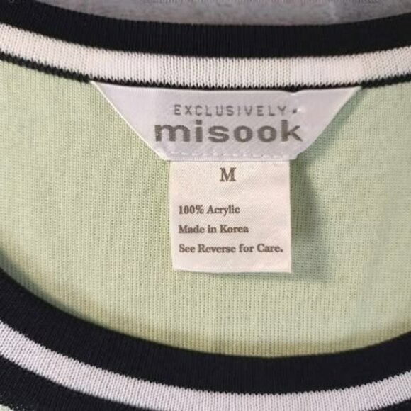 Exclusively Misook Sleeveless Top M Pastel Green Shirt Stretchy Retro preppychic - Picture 5 of 9